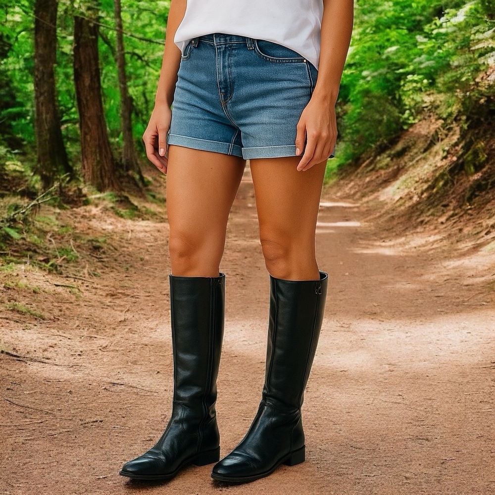 Michael Kors Knee High Flat Boot Outside Zipper - Picture 3 of 9